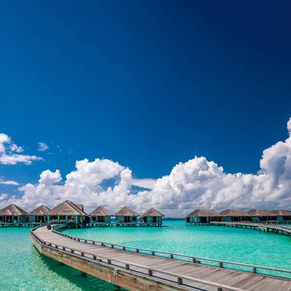 Prachtig Strand Met Waterbungalows Malediven — Stockfoto