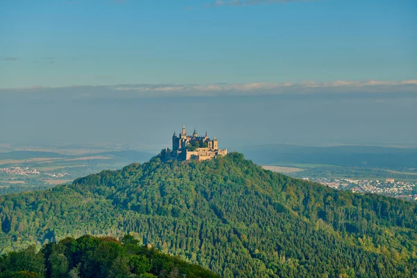 Hilltop Hohenzollern Slott Bergstopp Schwabiska Alperna Baden Wurttemberg Tyskland — Stockfoto