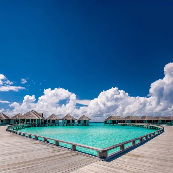 Krásná Pláž Bungalovy Maledivách — Stock fotografie