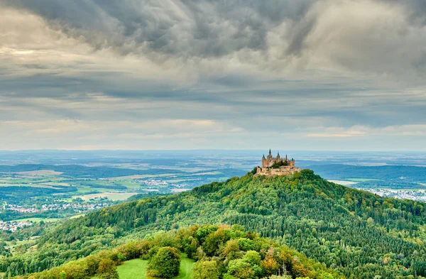 Hilltop Hohenzollern Castle Mountain Top Swabian Alps Baden Wurttemberg Germany — Stock Photo, Image