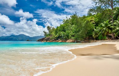 Seyşeller 'deki güzel sahil Anse Soleil, Mahe