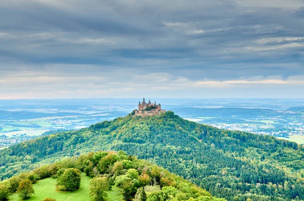 Hilltop Hohenzollern Castle Bergtop Zwabische Alpen Baden Württemberg Duitsland — Stockfoto