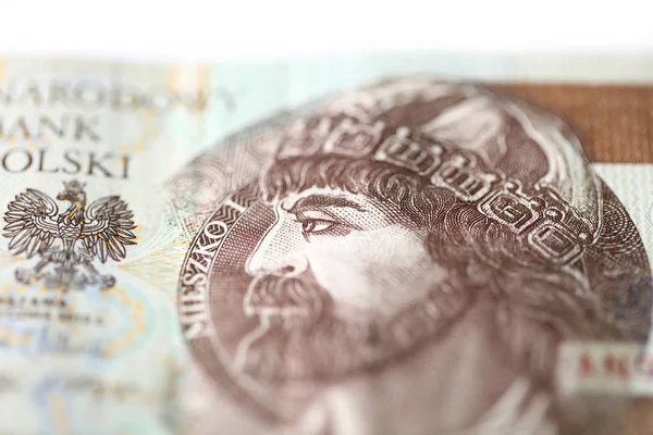 Польские Деньги Изолированы Белом Фоне — стоковое фото