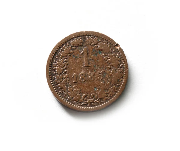 Una Antigua Moneda Del Estado Austro Húngaro Kreutzer Siglo Xix —  Fotos de Stock