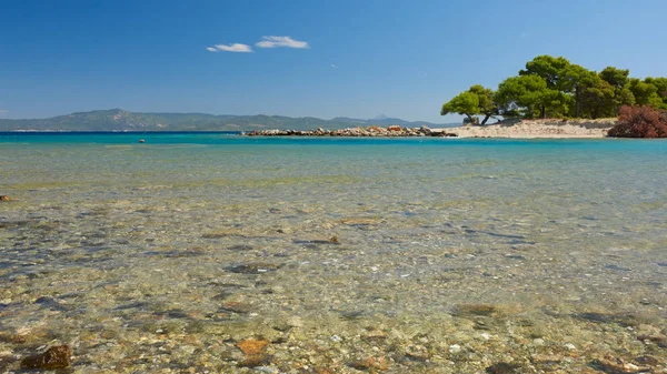 Mořské laguny. Galrokavos. Kassandra, Chalkidiki, Severní Řecko — Stock fotografie