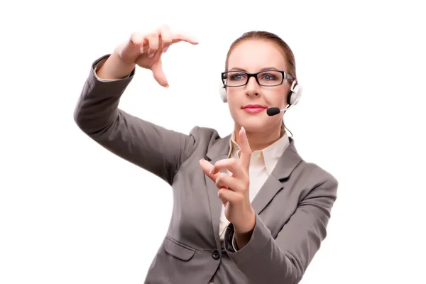 Call center operator isolated on white background — Stock Photo, Image