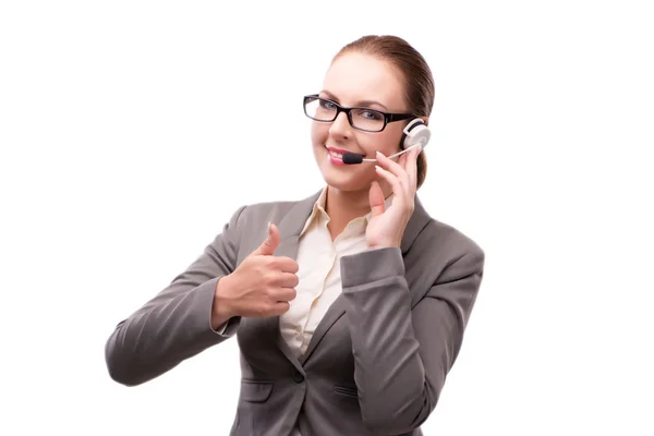 Call center operator isolated on white background Stock Image