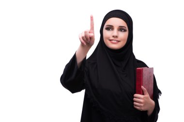 Siyah üzerine beyaz izole içinde Müslüman kadın