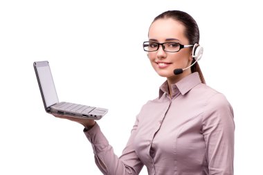 Beyaz arka plan üzerinde izole Yardım Masası işleci