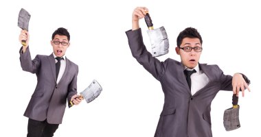 Baltası olan adam beyazdan soyutlanmış.