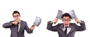 Baltası olan adam beyazdan soyutlanmış.