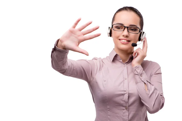 Helpdesk operator isolated on the white background — Stock Photo, Image