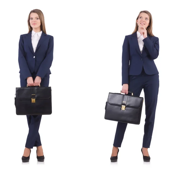 Businesswoman in suit isolated on white — Stock Photo, Image