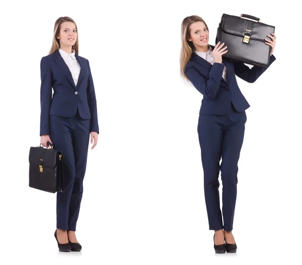 Mujer de negocios en traje aislado en blanco —  Fotos de Stock