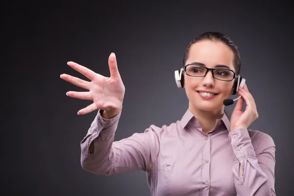 Operador de help desk no conceito de comunicação — Fotografia de Stock