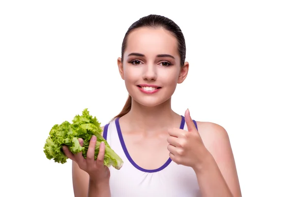 Vrouw in gezond eten concept — Stockfoto