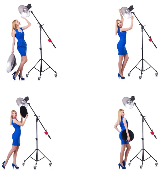 Young model during photoshoot in the studio — Stock Photo, Image