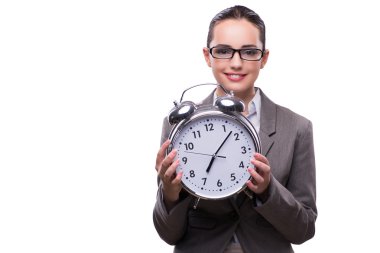 İşkadını masa saati içinde iş kavramı ile