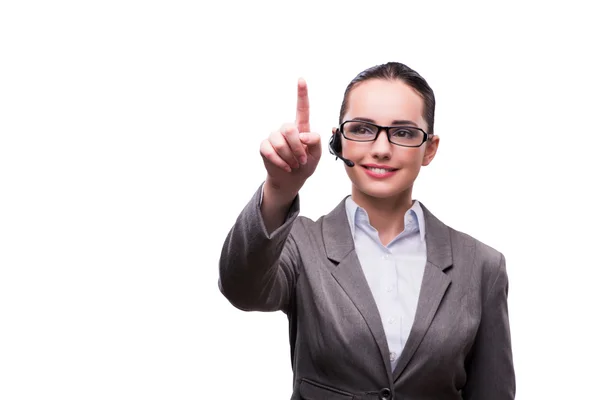 Call-Center-Betreiber im Geschäftskonzept isoliert auf Weiß — Stockfoto