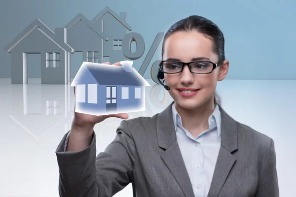 Businesswoman in real estate mortgage concept