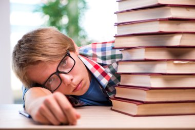 Üniversite sınavlarına hazırlanan genç öğrenci.