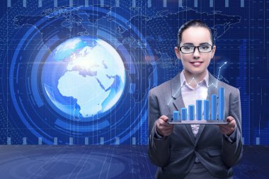 Borsa ticaret konsepti işkadını