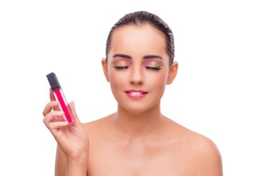 Beyaz izole kavramı makyaj güzel kadın