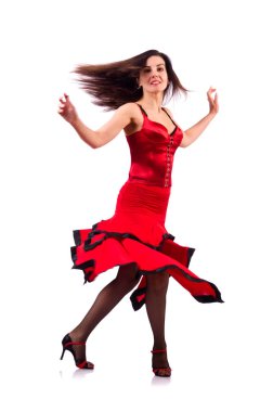 Geleneksel İspanyol dansı yapan bir kadın.