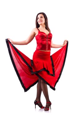 Geleneksel İspanyol dansı yapan bir kadın.