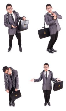 Beyazlara zincirlenmiş iş adamı