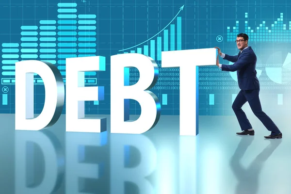 Businessman in debt business concept — Stock Photo, Image