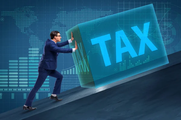 Üzletember, a magas adók koncepció — Stock Fotó