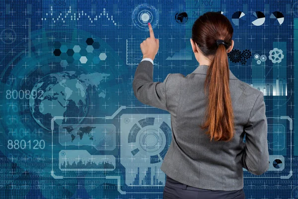 Businesswoman in data mining concept — Stock Photo, Image