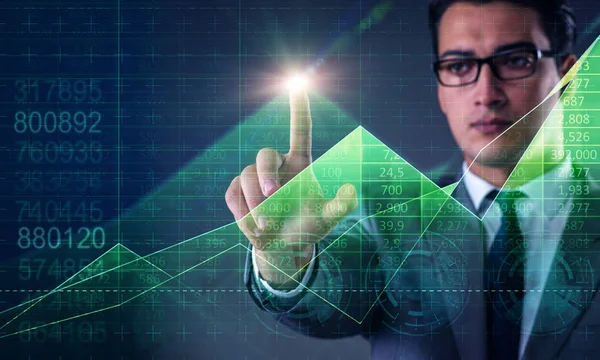 Man in stock trading business concept — Stock Photo, Image