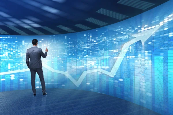 Man in stock trading business concept — Stock Photo, Image