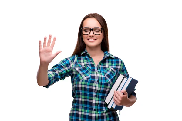 Young student isolated on the white background — Stock Photo, Image