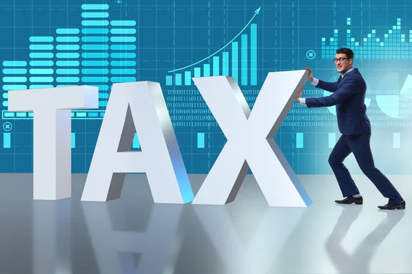 Businessman in high taxes concept — Stock Photo, Image