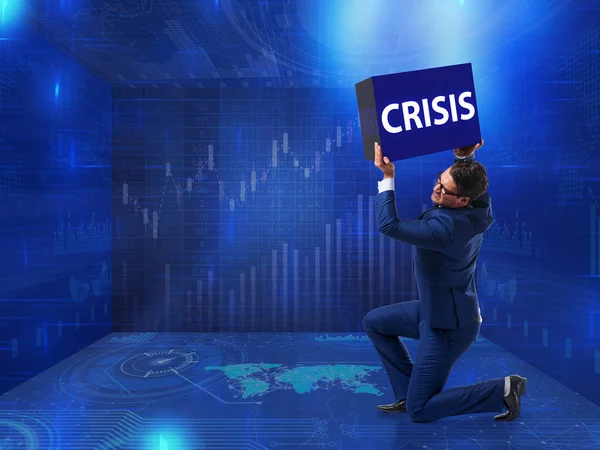 Бизнесмен в кризисной бизнес-концепции — стоковое фото