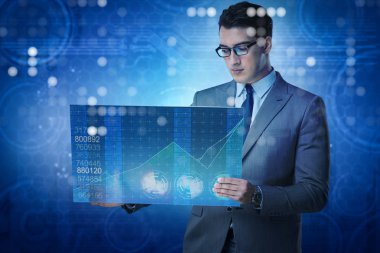 Çevrimiçi ticaret kavramında iş adamı