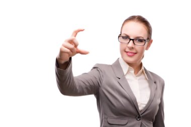 Beyaz izole katı ciddi iş kadını