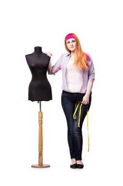 Beyaz arka plan üzerinde izole komik terzi