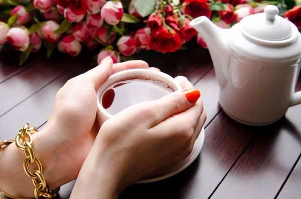 Cup of tea in catering concept — Stock Photo, Image