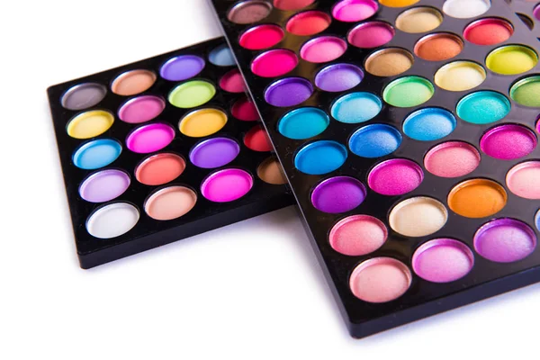 Farbenfroher Schatten für Make-up isoliert auf Weiß — Stockfoto