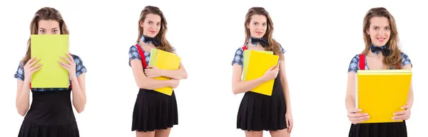 Joven estudiante aislado en el blanco — Foto de Stock