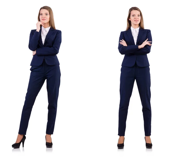 Businesswoman in suit isolated on white — Stock Photo, Image