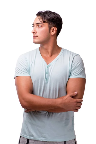 Junger schöner Mann isoliert auf weißem Hintergrund — Stockfoto