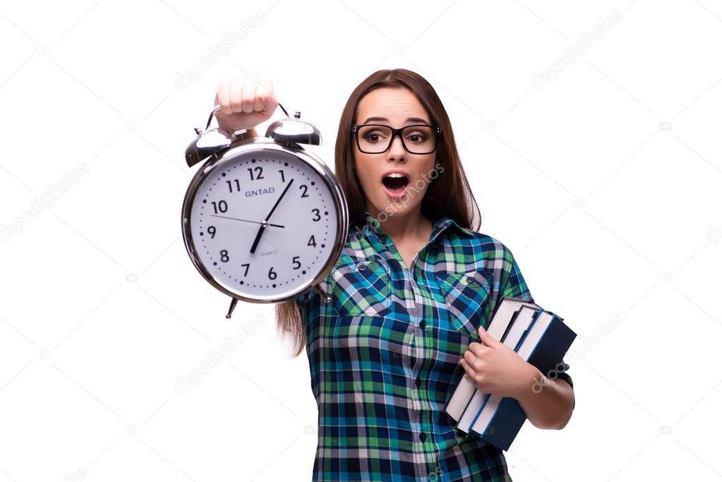 Young student isolated on the white background