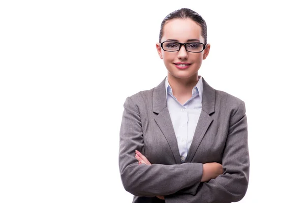 Elegante hermosa mujer de negocios en concepto de negocio aislado en —  Fotos de Stock