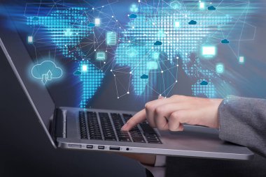 Bulut hesap yapmak teknoloji kolaj kavramında