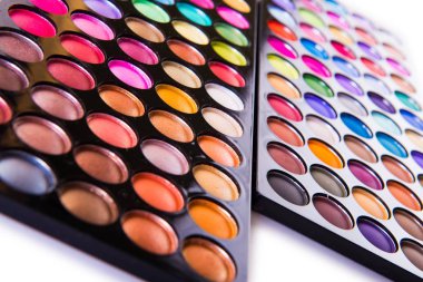 Sanatçı palet üzerinde beyaz izole